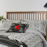 Burleigh x Bedeck Regal Peacock Cotton Percale Grey Duvet Cover Set - King