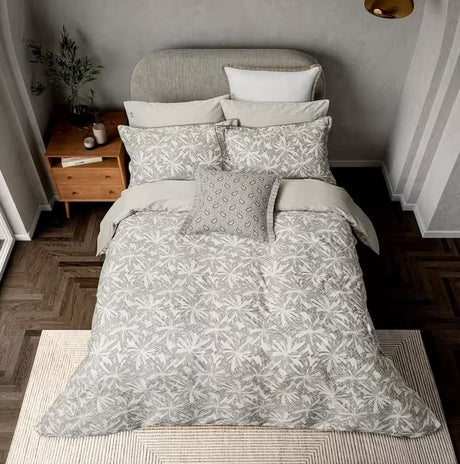 Bedeck of Belfast Cora Light Grey Cotton Sateen Duvet Cover Set - Double - Kazoop 