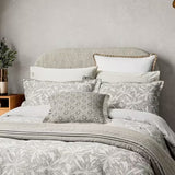Bedeck of Belfast Cora Light Grey Cotton Sateen Duvet Cover Set - Double - Kazoop 