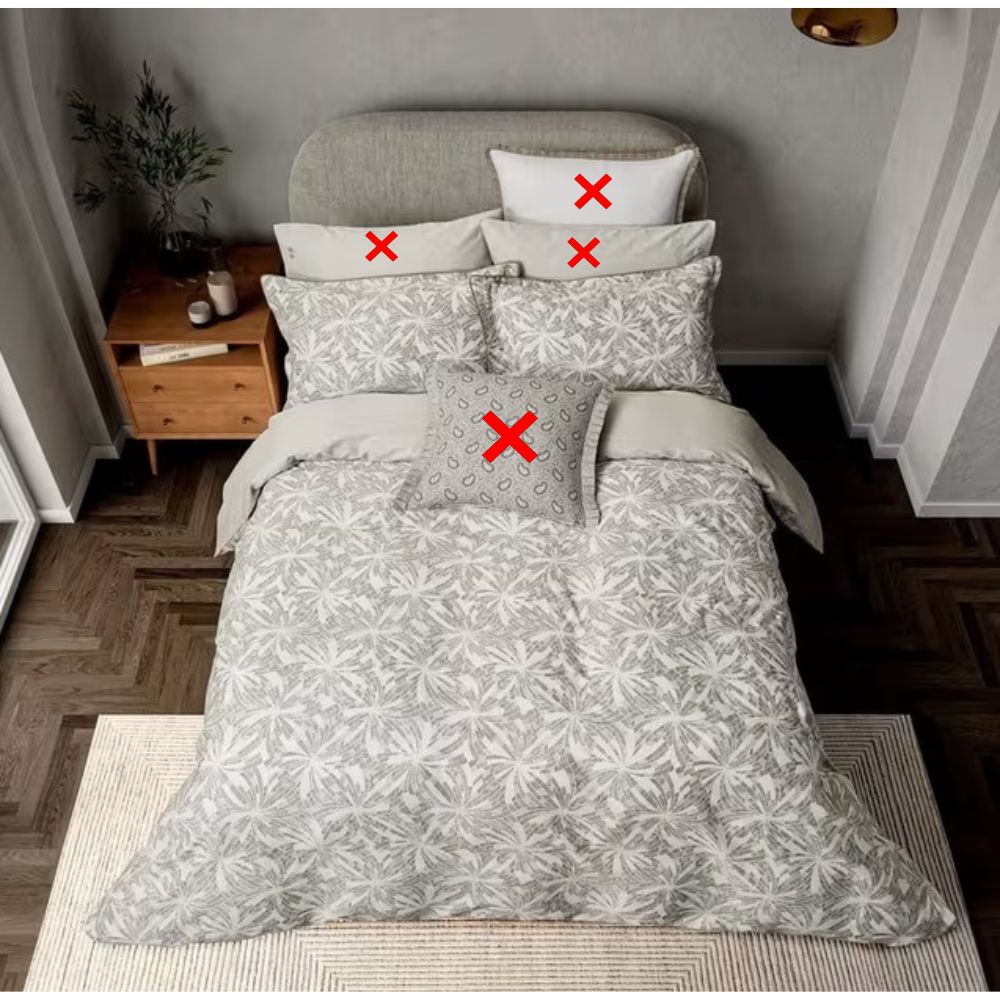 Bedeck of Belfast Cora Cotton Sateen King Size Duvet Cover Set - Light Grey