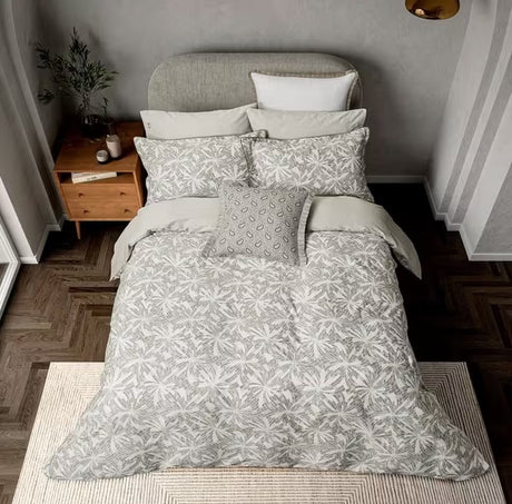 Bedeck of Belfast Cora Cotton Sateen King Size Duvet Cover Set - Light Grey - Kazoop 