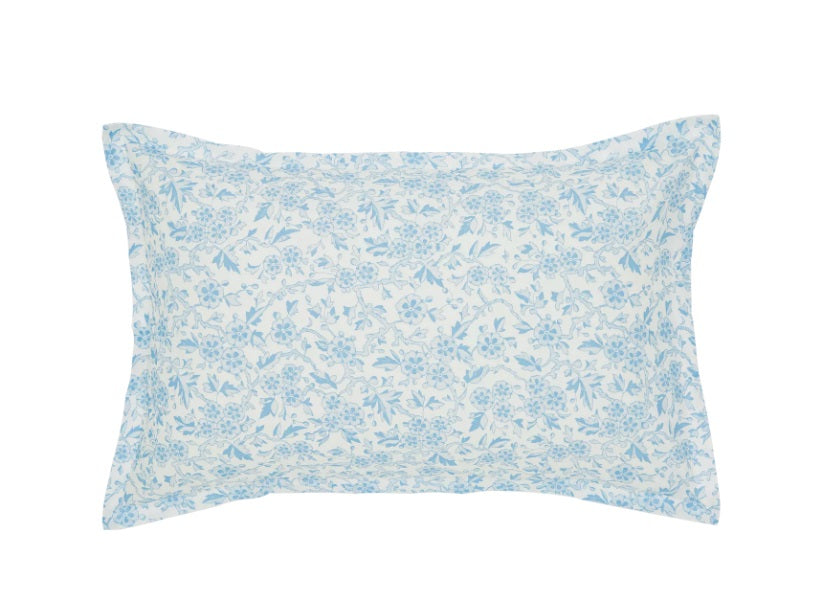 Burleigh x Bedeck Arden Floral Stripe Cotton King Duvet Cover Set - Blue - Kazoop 