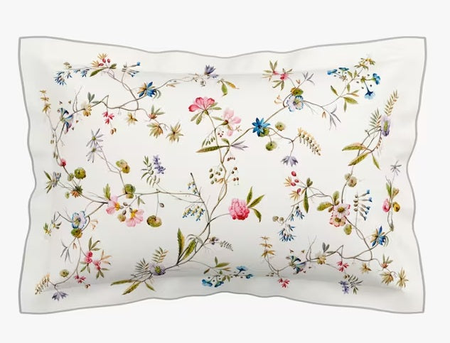 V&A Kilburn Floral Cotton Sateen King Size Duvet Cover Set - Multi/White