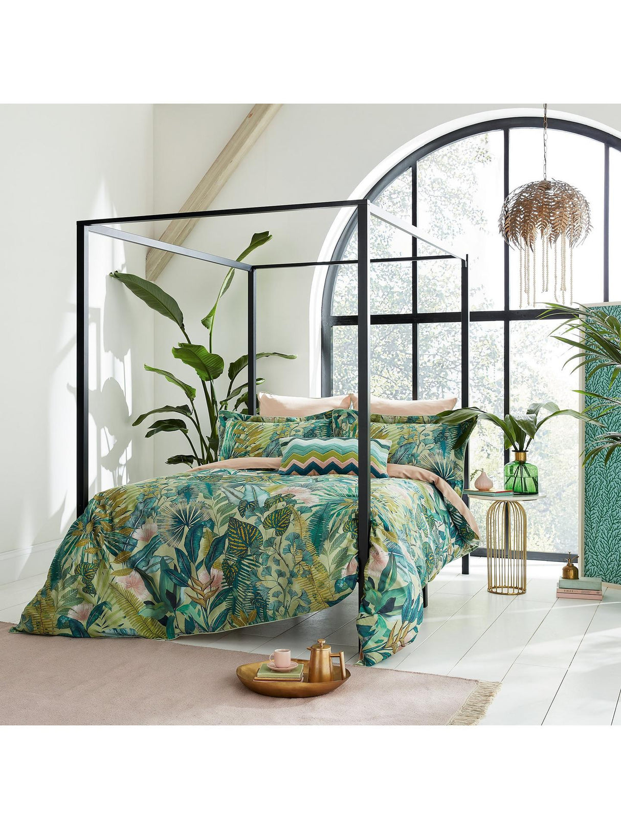 Harlequin Floreana Cotton King Duvet Cover Set Green/Multi - H220 x W230