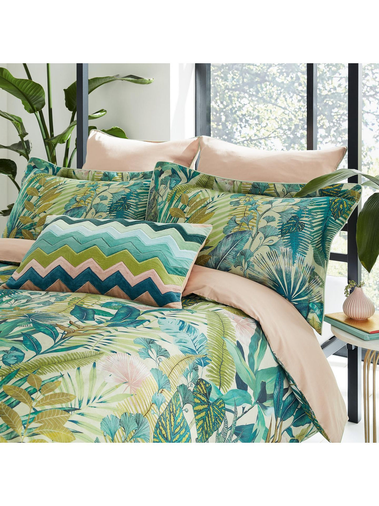 Harlequin Floreana Cotton King Duvet Cover Set Green/Multi - H220 x W230