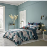 Harlequin Oscillation Abstract Cotton Sateen Blue Duvet Cover Set - King