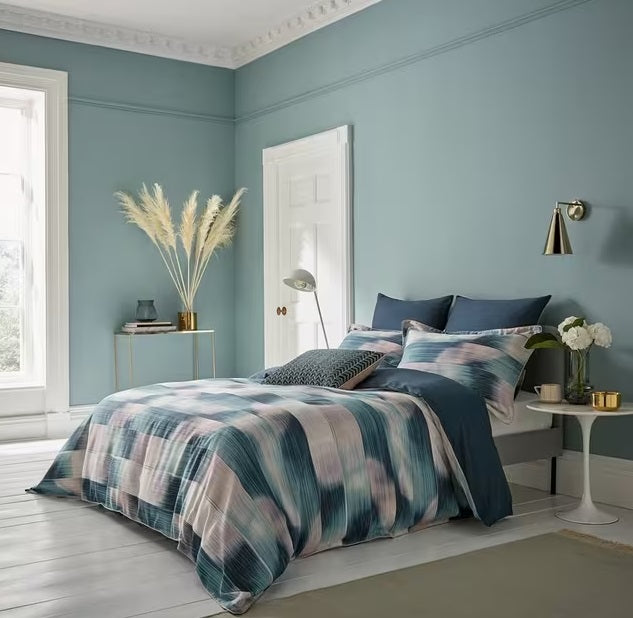 Harlequin Oscillation Abstract Cotton Sateen Blue Duvet Cover Set - King
