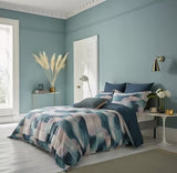 Harlequin Oscillation Abstract Cotton Sateen Blue Duvet Cover Set - King