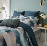 Harlequin Oscillation Abstract Cotton Sateen Blue Duvet Cover Set - King