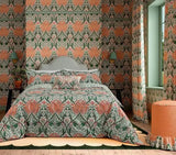 Morris & Co. Helena Multicoloured 220TC Cotton Duvet Cover Set - Super King