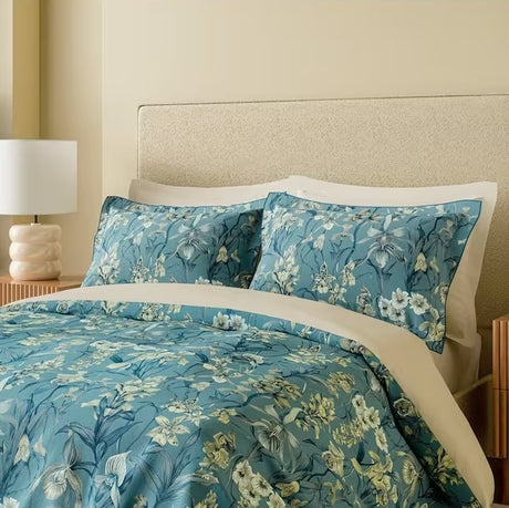 Harlequin Kalina Blue/Multi Floral Cotton Sateen Duvet Cover Set - King Size