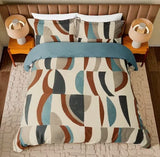 Harlequin Torillo Cotton King Duvet Cover - Black Earth/Cornflower/Walnut