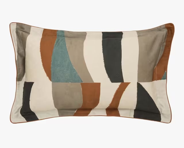 Harlequin Torillo Cotton King Duvet Cover - Black Earth/Cornflower/Walnut