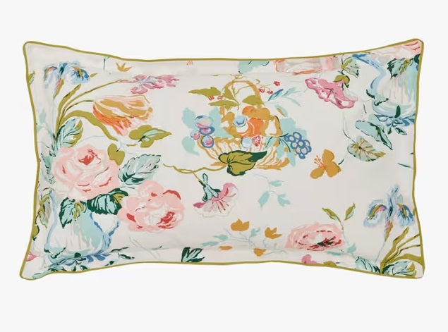 Land & Shore Bloom Floral Multicoloured Cotton Duvet Cover Set - Super King