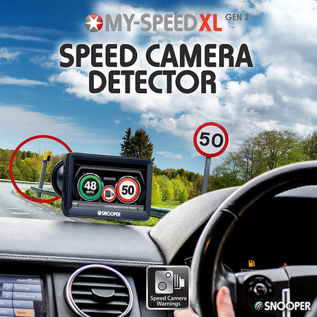 Snooper My-Speed XL G2 5'' LCD Vehicle Speed Camera Detector - Black - Kazoop 