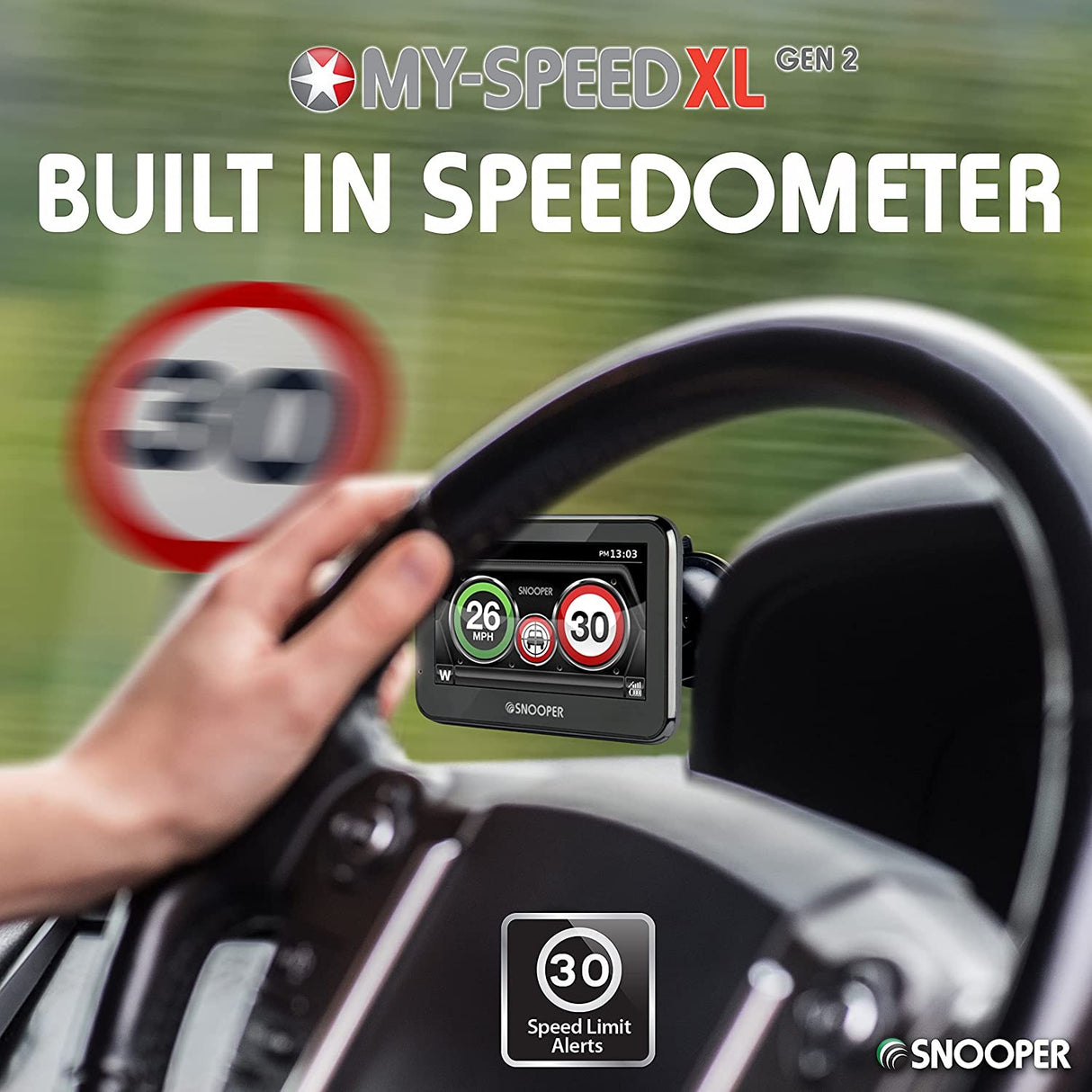 Snooper My-Speed XL G2 5'' LCD Vehicle Speed Camera Detector - Black - Kazoop 