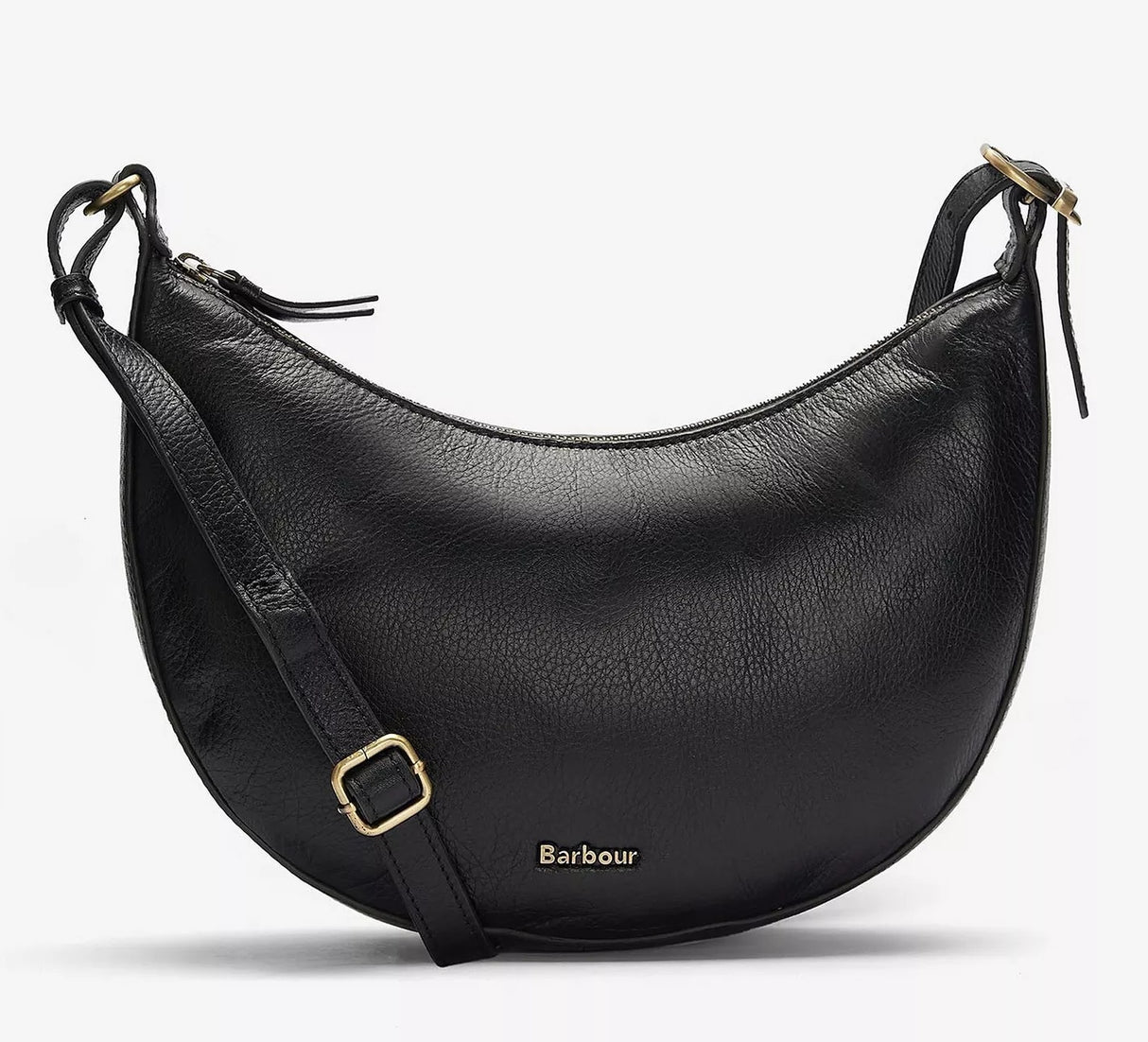 Barbour Women's Laire Leather Half-Moon Zip Shoulder Cross Body Bag - Black