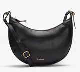 Barbour Women's Laire Leather Half-Moon Zip Shoulder Cross Body Bag - Black