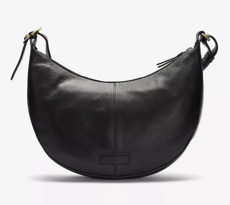 Barbour Women's Laire Leather Shoulder Crossbody Half-Moon Bag - Black