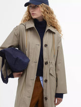 Barbour Fearne Knee Length Waterproof Jacket - Trench/Sky Tartan - UK 12
