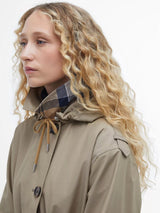 Barbour Fearne Knee Length Waterproof Jacket - Trench/Sky Tartan - UK 12