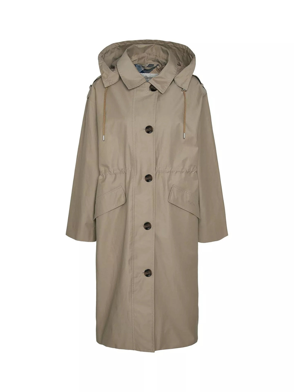 Barbour Fearne Knee Length Waterproof Jacket - Trench/Sky Tartan - UK 12