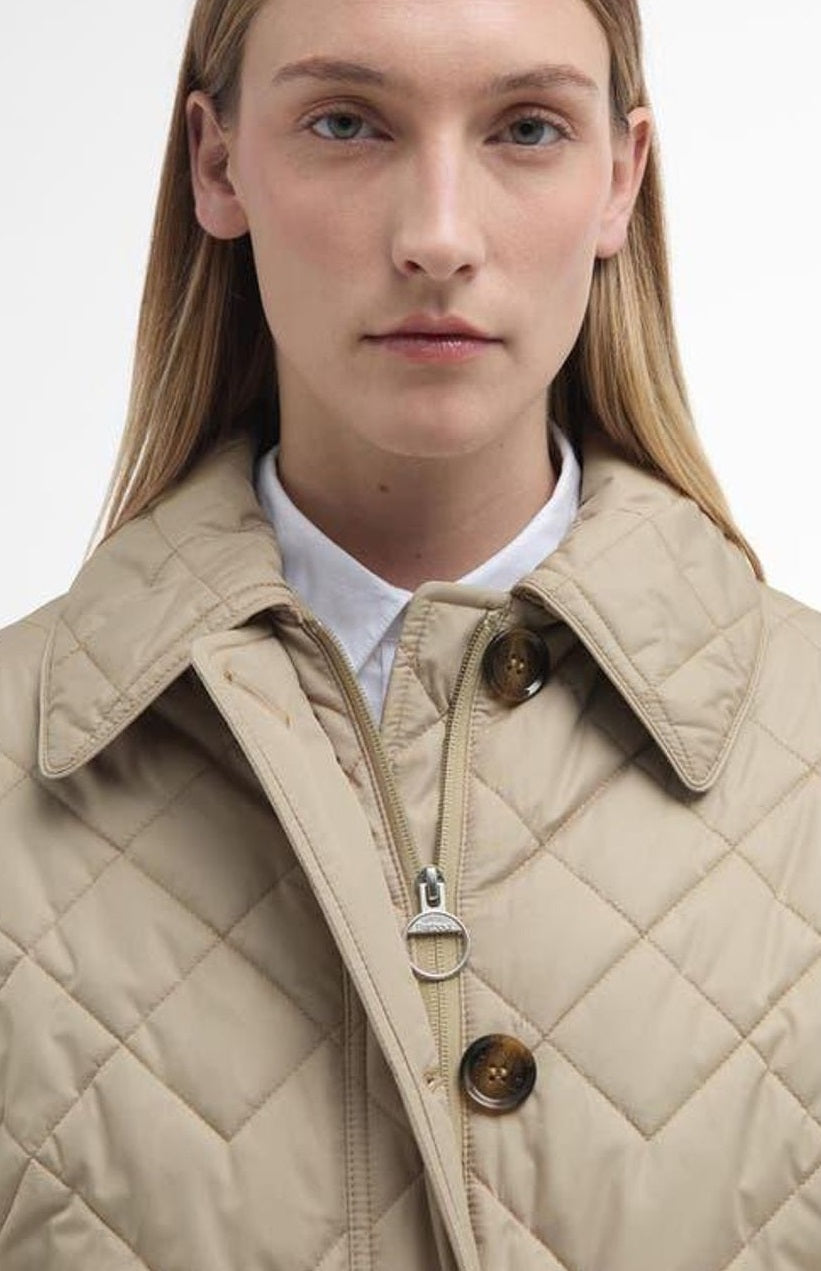 Barbour Women's Cassandra Classic Quilted Jacket - Trench/Sky Tartan - UK 8