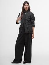 Barbour International Womens Halsey Quilted Jacket - Black/Black - Size 14