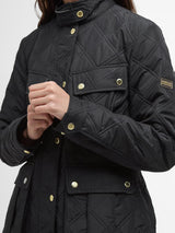 Barbour International Womens Halsey Quilted Jacket - Black/Black - Size 14