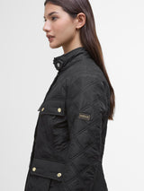 Barbour International Womens Halsey Quilted Jacket - Black/Black - Size 14