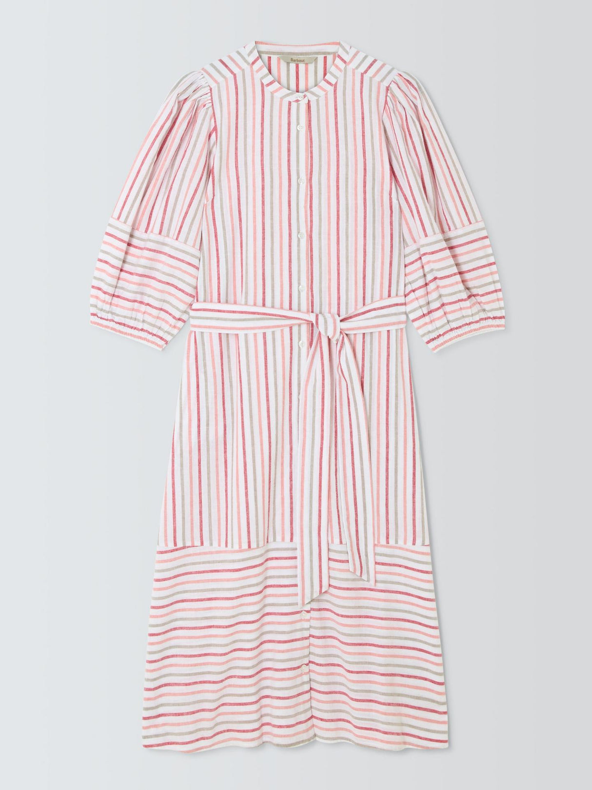 Barbour Womens Cotton Thea Midi Shirt Dress - Multi Stripe - Size 14