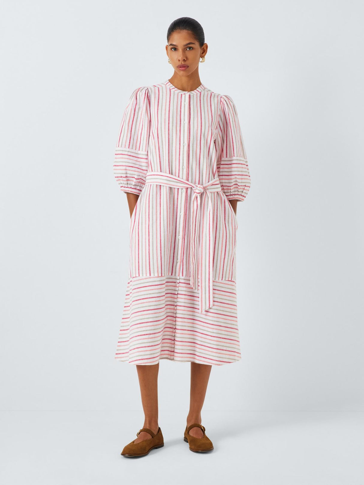 Barbour Womens Cotton Thea Midi Shirt Dress - Multi Stripe - Size 14