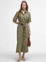 Barbour Women's Nicole Utility Button Midi Shirt Dress - Dusky Green - UK 10