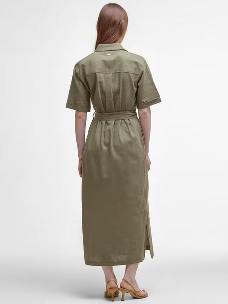 Barbour Women's Nicole Utility Button Midi Shirt Dress - Dusky Green - UK 10