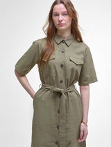 Barbour Women's Nicole Utility Button Midi Shirt Dress - Dusky Green - UK 10
