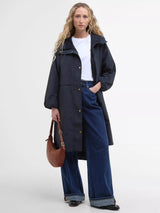 Barbour Naboo Women's Knee Length Showerproof Jacket - Dark Navy - UK 16