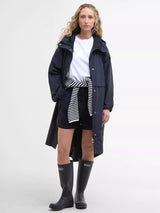 Barbour Naboo Women's Knee Length Showerproof Jacket - Dark Navy - UK 16