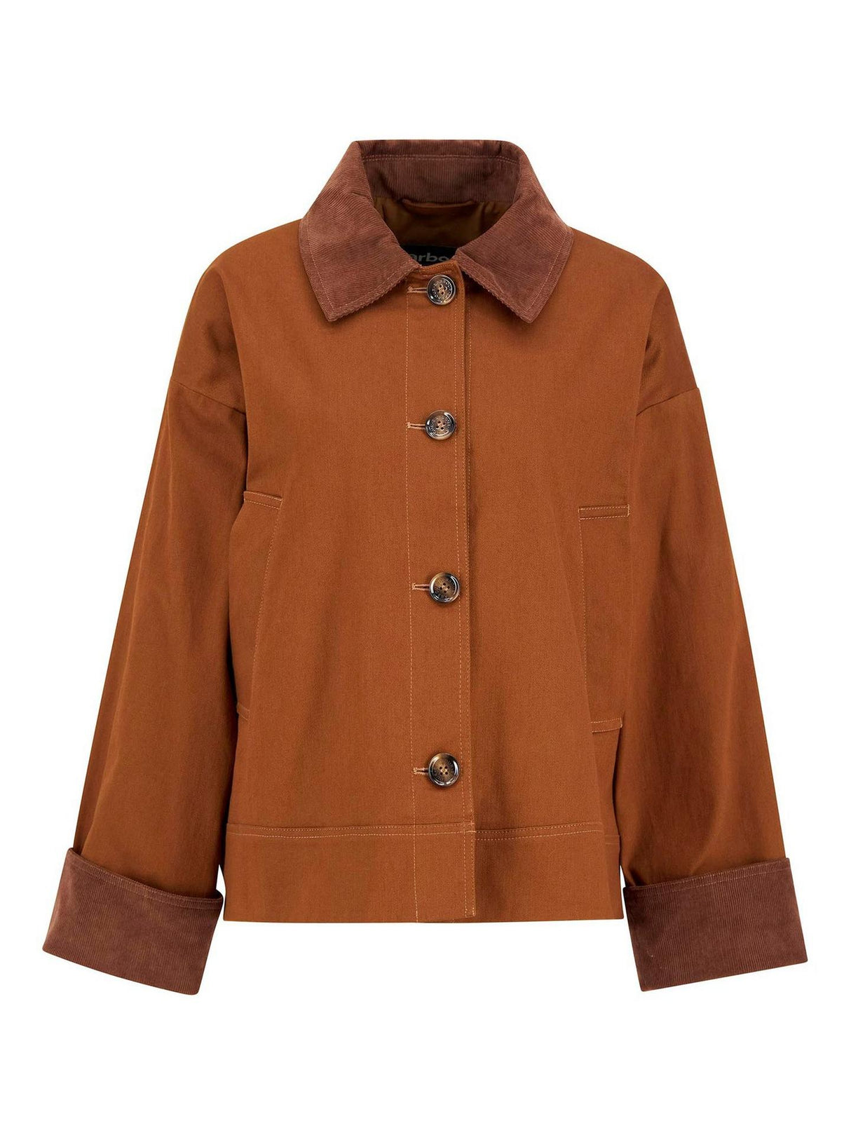 Barbour Abbey Womens Cotton Regular Casual Jacket - Rust Brown - Size 8