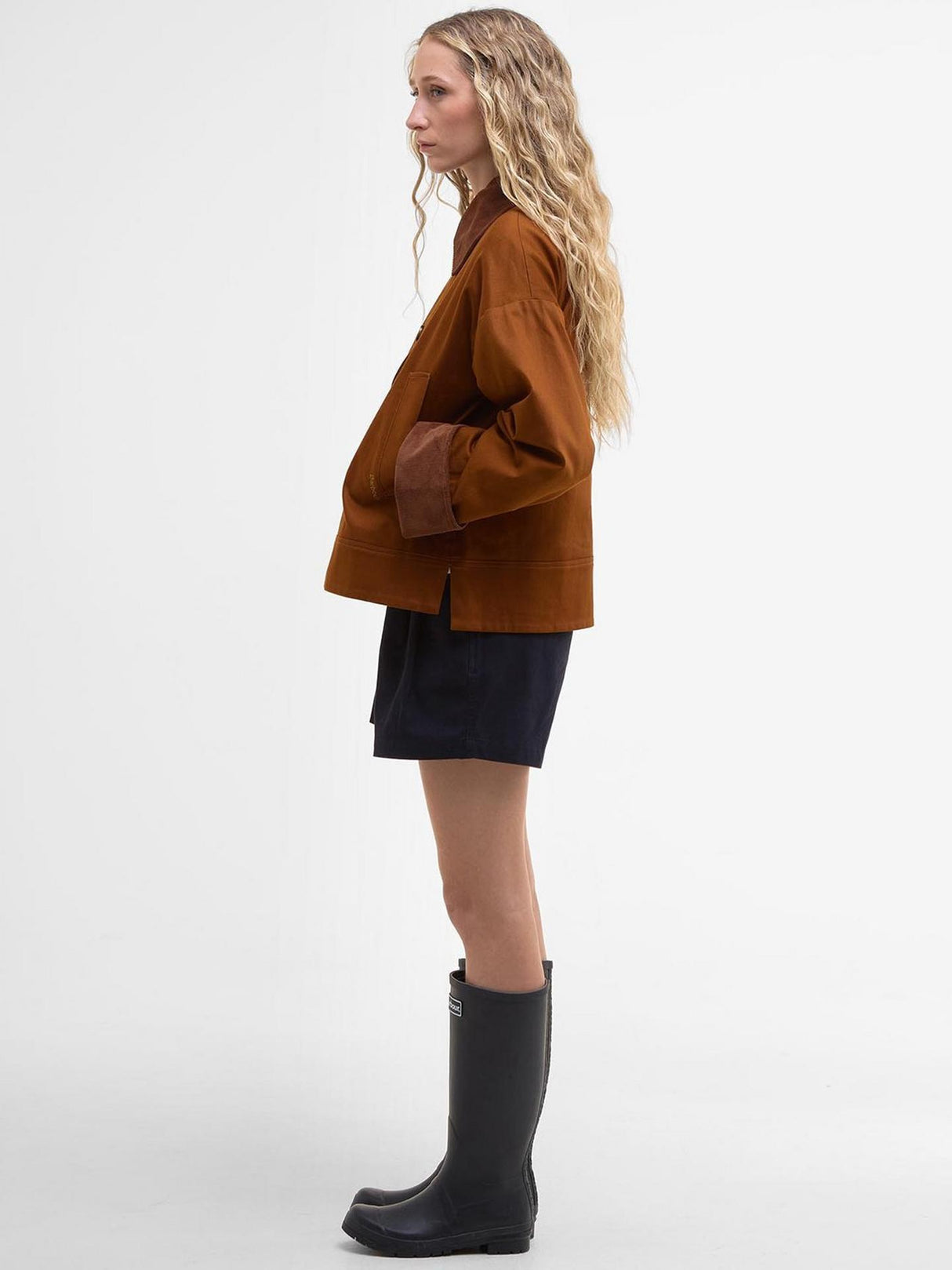 Barbour Abbey Womens Cotton Regular Casual Jacket - Rust Brown - Size 8