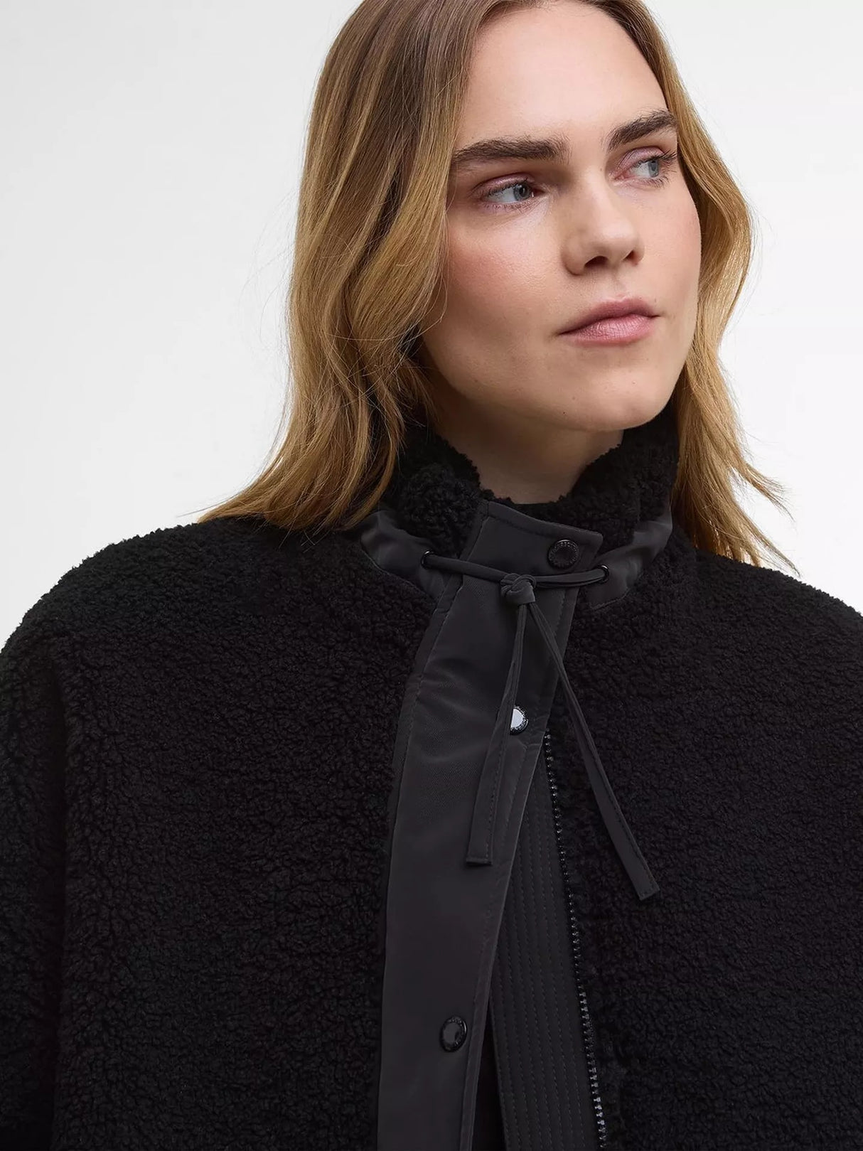 Barbour Palma Women's Cosy Warm High Neck Oversized Fleece - Black - UK 10