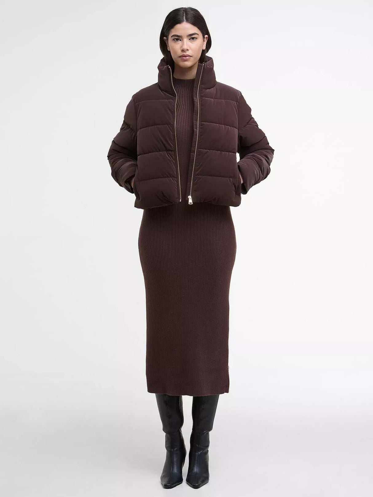 Barbour International Women's Hudson Puffer Jacket - Red Velvet - UK 10