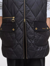 Barbour Women's Lydia Mid-Length Quilted Gilet - Black/Classic Tartan - UK 16