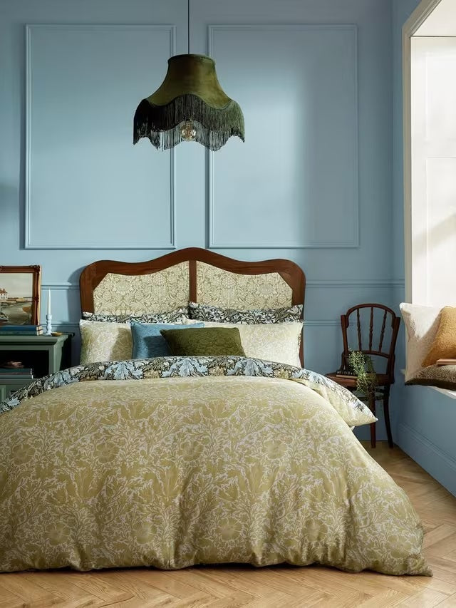 William Morris At Home Compton Green Cotton Sateen Duvet Cover Set - King