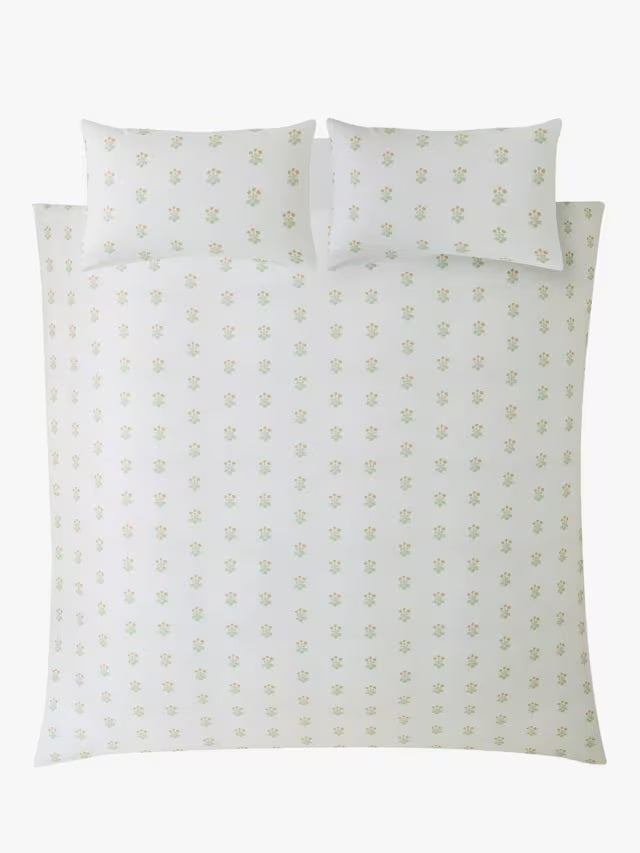 William Morris At Home Garden Green Cotton Sateen Duvet Cover Set - King