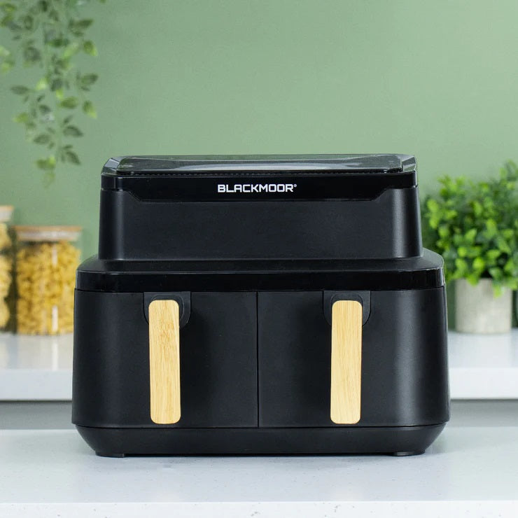 Blackmoor Nordic Style Dual Basket 8.5L Air Fryer 2600W - Black - Kazoop 