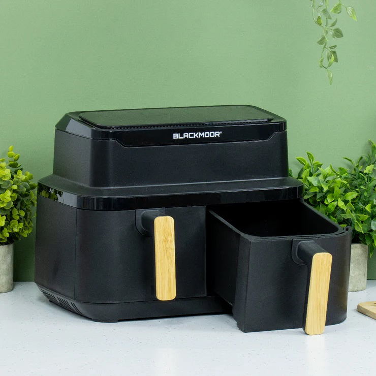 Blackmoor Nordic Style Dual Basket 8.5L Air Fryer 2600W - Black - Kazoop 