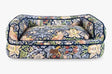 Morris & Co. Strawberry Thief Print Large Dog Sofa Bed - Navy Blue/Multi - Kazoop 