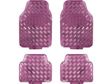 Streetwize 4 Piece Heavy Duty Metallic Check Plate Universal Mat Set - Pink