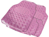 Streetwize 4 Piece Heavy Duty Metallic Check Plate Universal Mat Set - Pink