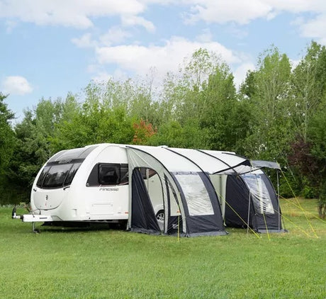 Leisurewize 390 Ontario Waterproof Caravan Porch Awning 390x240cm - Charcoal - Kazoop 